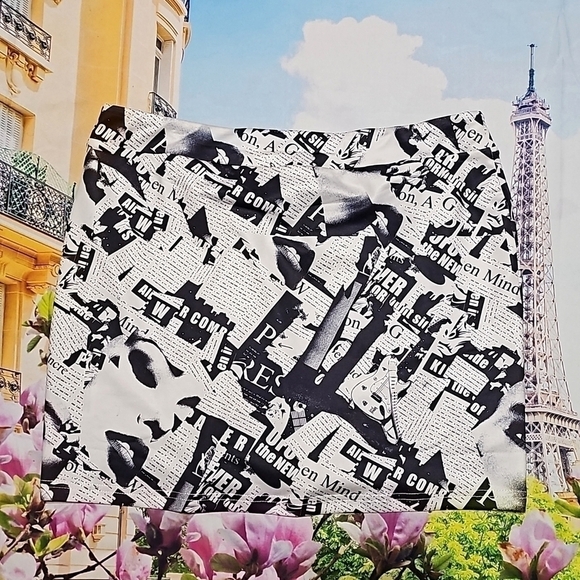 Princess Polly Graphic Newspaper Print Mini Skirt Size 6 - Picture 10 of 10